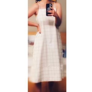 OAK + FORT Off White grid print dress, M